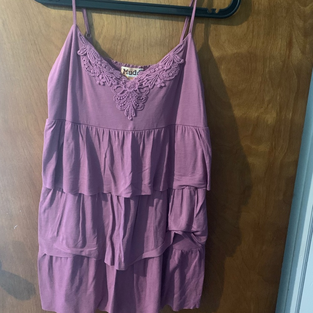 Purple ruffle tank top